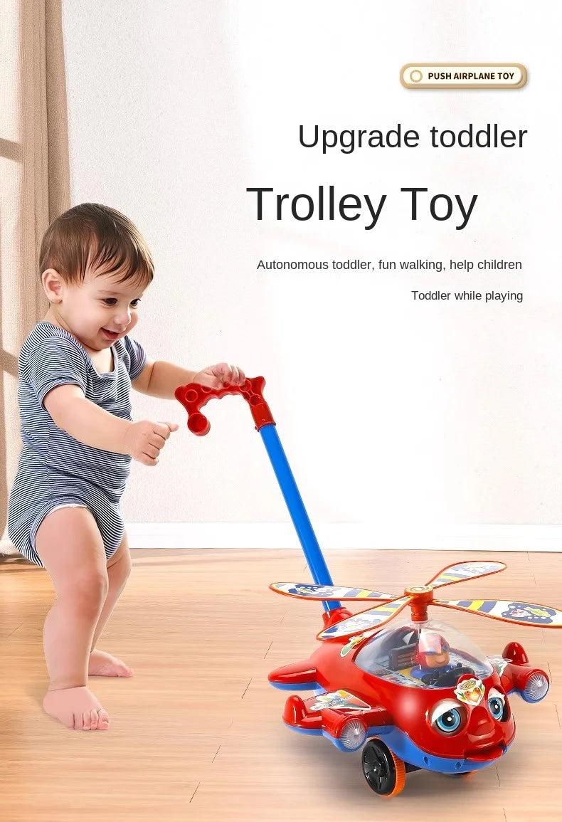 Hand Push Airplane Stroller Toy
