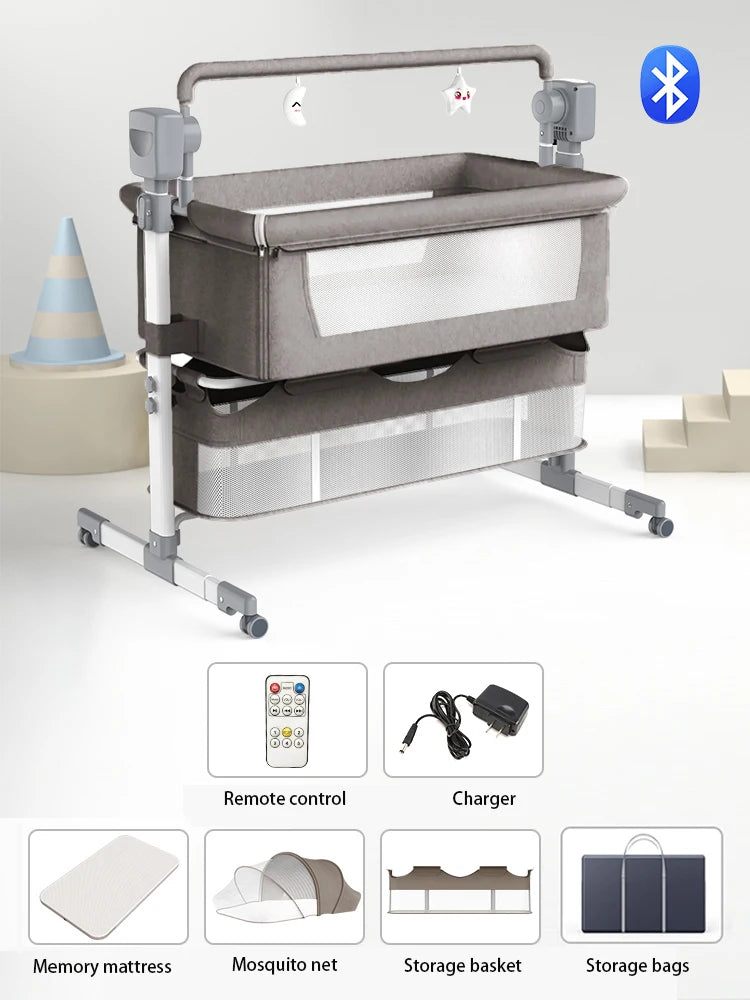 Baby Crib Bed  Electric with Music Movable and Portable
