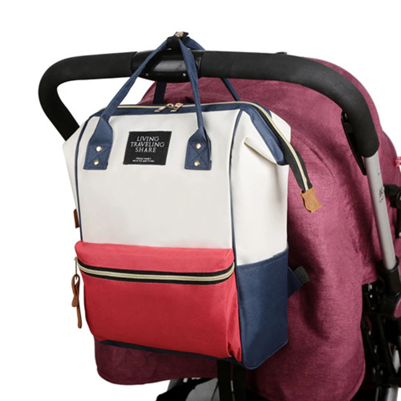 Large Capacity Canvas Mummy Bag Multifunctional Baby Bottle Thermal