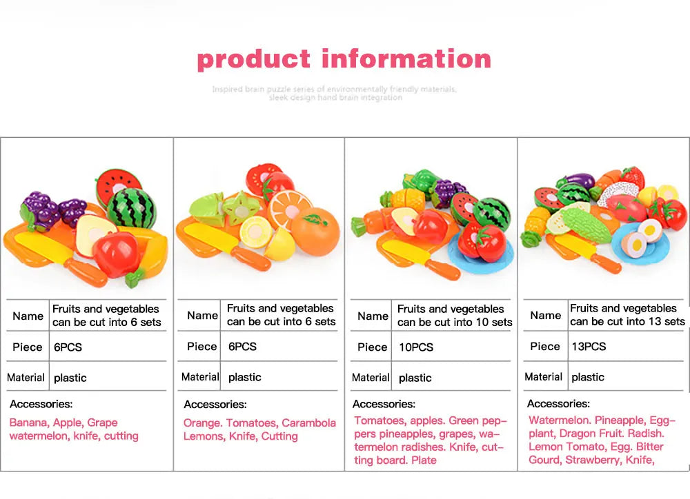 3-6 Years Old Child Vegetables and Fruits Kitchen Toys Set