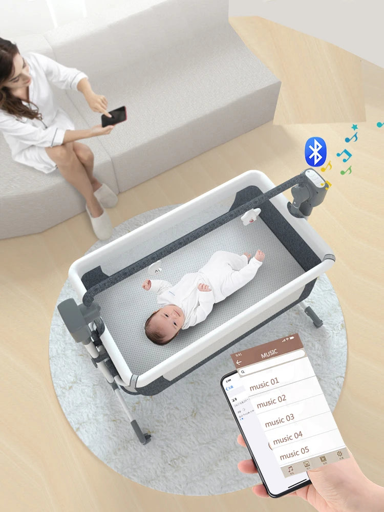 Baby Crib Bed  Electric with Music Movable and Portable