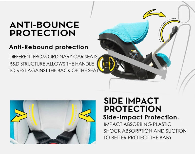 Portable Baby Stroller 4 IN 1 Travel Multifunctional Lightweight Carriage Four Wheel Stroller Mountable Cart For Baby