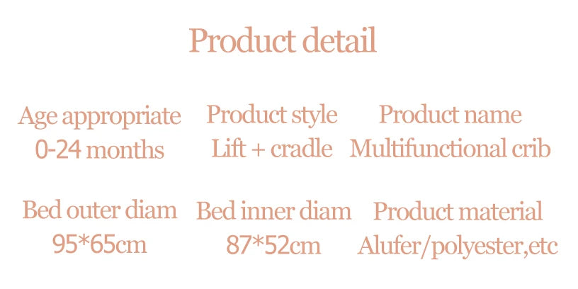Baby Crib Bed  Electric with Music Movable and Portable