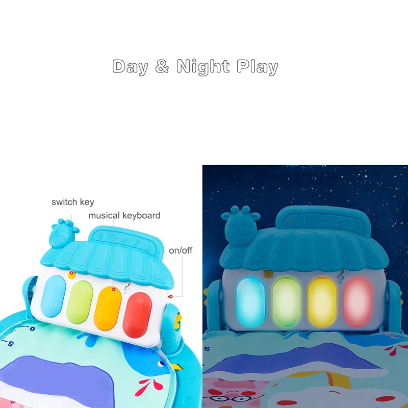 Musical Activity Gym Rack Play Mat Kid Rug Puzzle Mat Carpet Piano