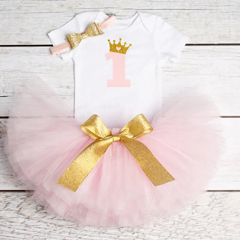 Girls 1st Birthday Party Christening Outfits Princess Costume
