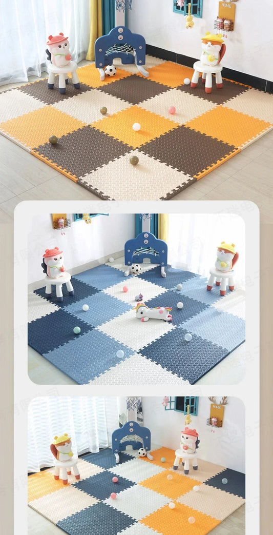 2.5CM Thick Solid Mat Carpet with Puzzle Pieces for Children's Room