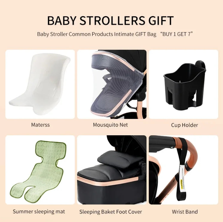 Baby Stroller lightweight  stroller 3 in1 baby car Baby carriage light trolley stroller with  bassinet