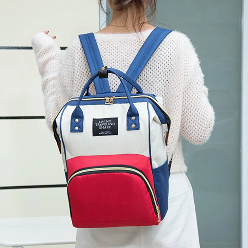 Large Capacity Canvas Mummy Bag Multifunctional Baby Bottle Thermal