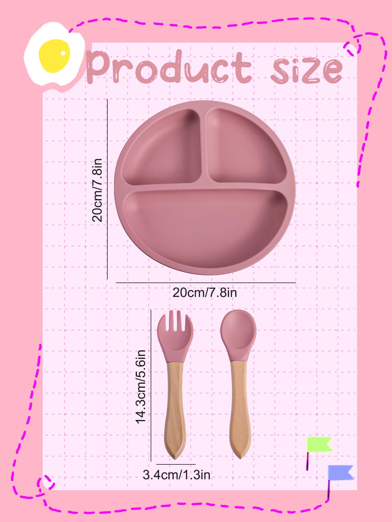 3PCS Silicone Baby Feeding Set